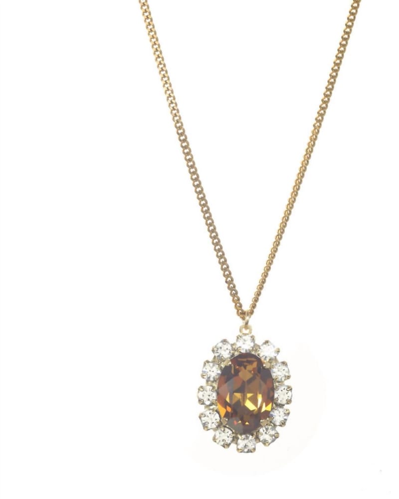 Front of a size O/S Suki Necklace in Amber in Amber by TOVA. | dia_product_style_image_id:331365